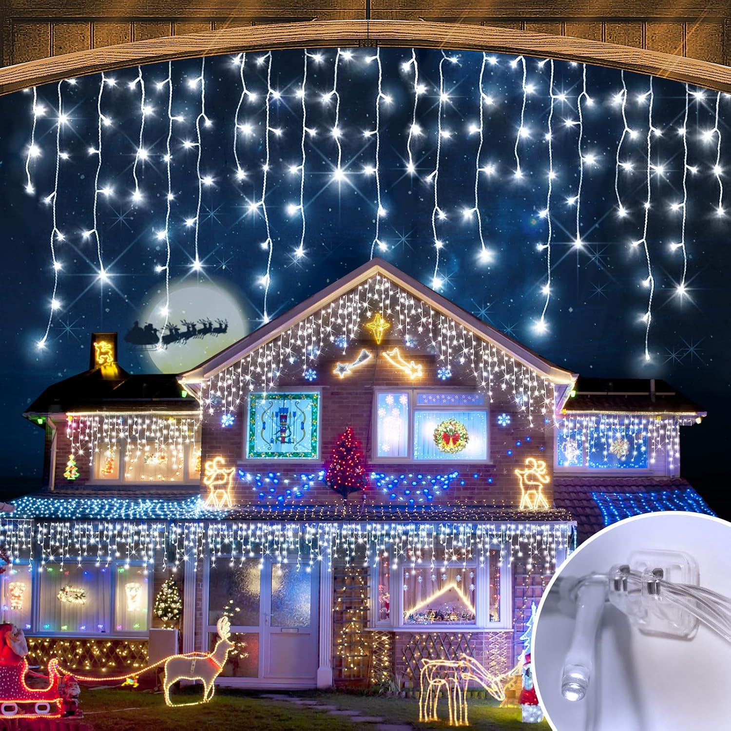 Lighting Christmas Decor - 실외용 크리스마스 장식용 전구, 164피트(약 50미터)
