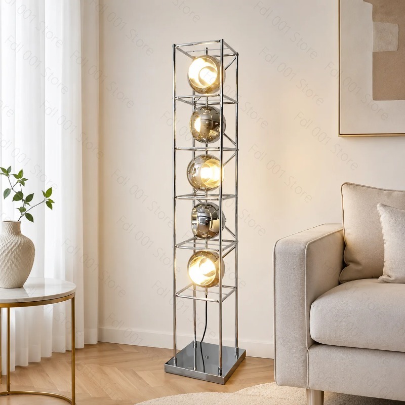Lighting Decoration Ideas - 창의적인 바우하우스 플로어 램프 크롬 메탈