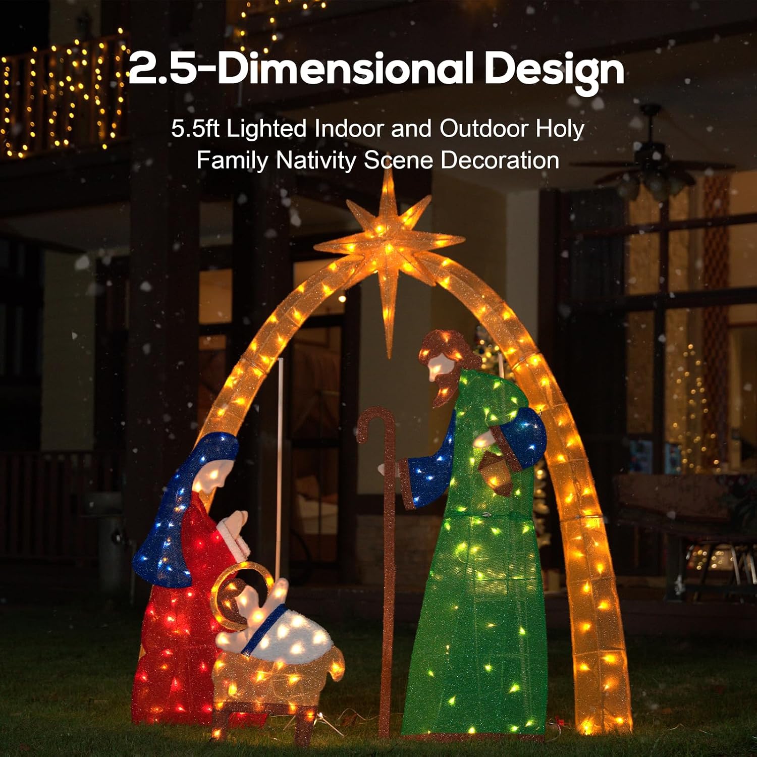 5.5피트, 2.5D 조명 장식 크리스마스 성탄 장면  - Lighting Christmas Decor 리뷰 및 가격