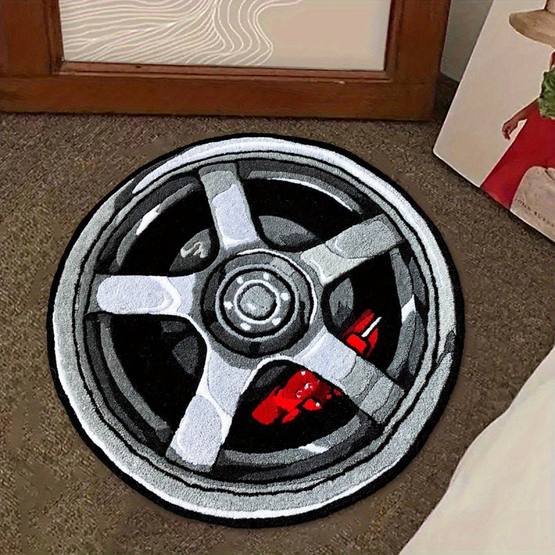 VIKAMA 자동차 휠 림 디자인 라운드 러그 부드러운 - Lighting Mcqueen Bedroom Decor 리뷰 및 가격