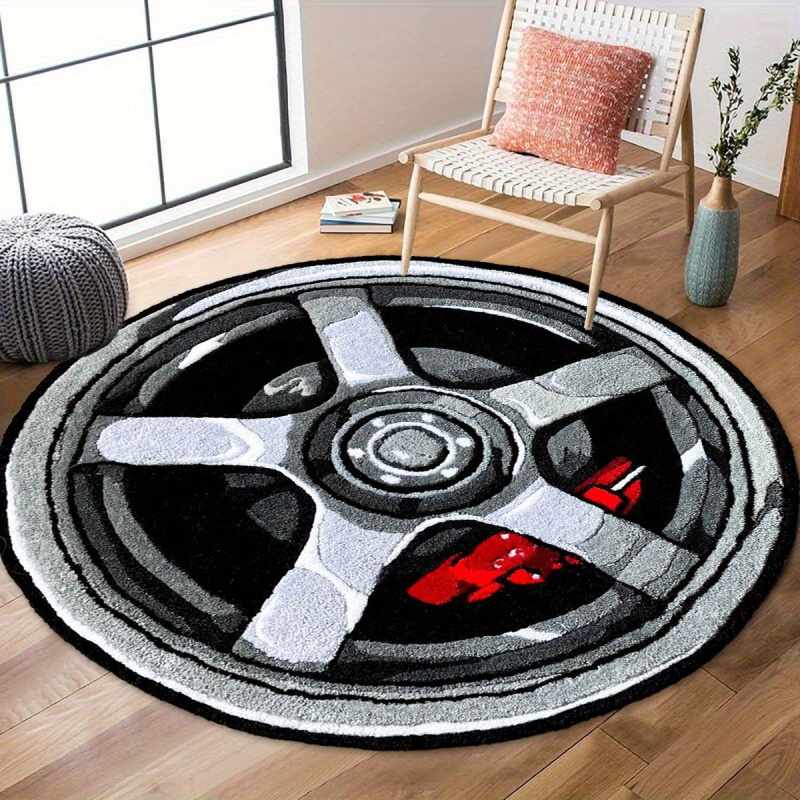 VIKAMA 자동차 휠 림 디자인 라운드 러그 부드러운 - Lighting Mcqueen Bedroom Decor 리뷰 및 가격