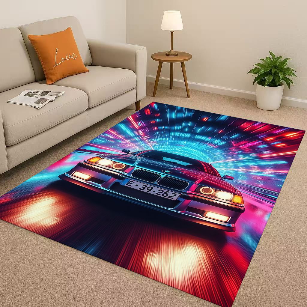 클래식 E36 레이싱카 만화 아트 모토 거실 논슬립 카 - Lighting Mcqueen Bedroom Decor 리뷰 및 가격