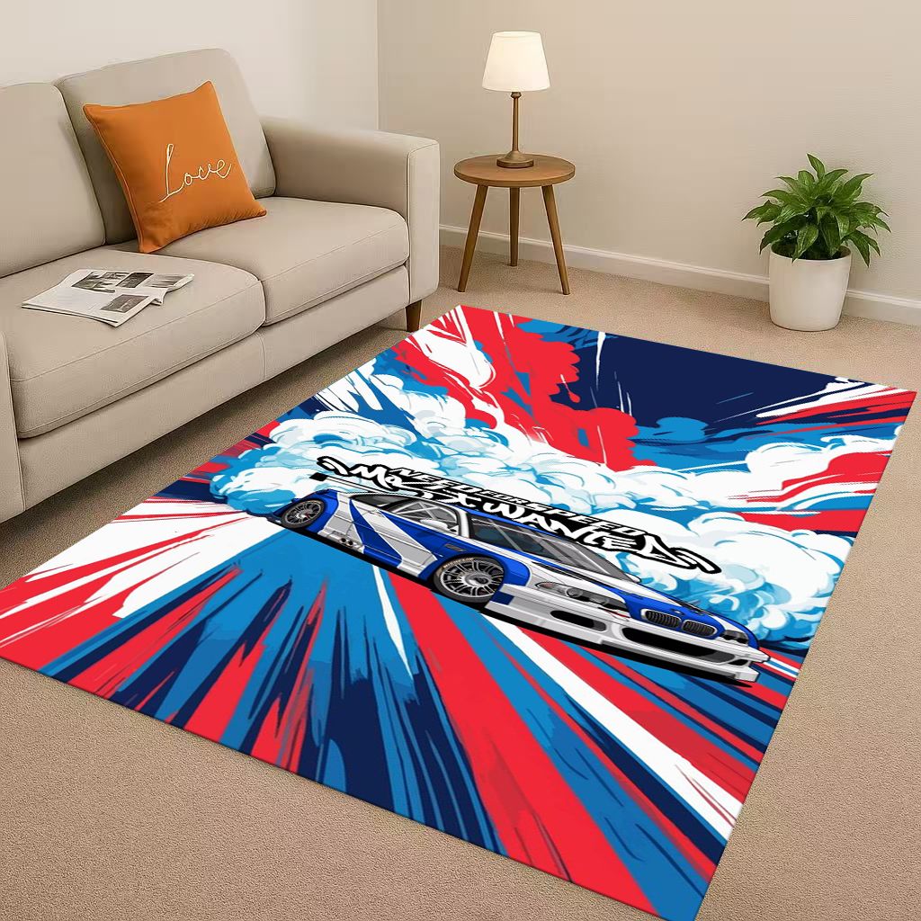 클래식 E36 레이싱카 만화 아트 모토 거실 논슬립 카 - Lighting Mcqueen Bedroom Decor 리뷰 및 가격