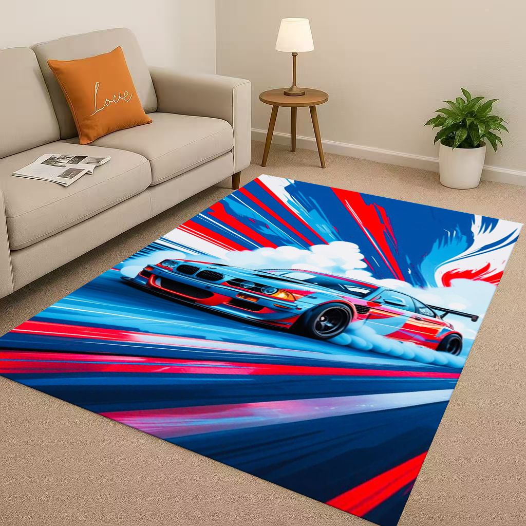 클래식 E36 레이싱카 만화 아트 모토 거실 논슬립 카 - Lighting Mcqueen Bedroom Decor 리뷰 및 가격