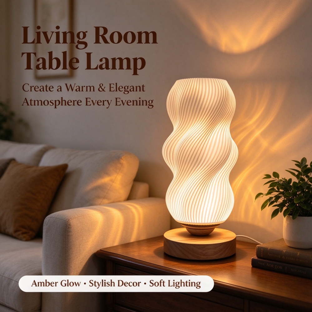 3D 프린팅으로 제작된 물결 무늬 야간 조명, 3가지  - Lighting Decor Bedroom 리뷰 및 가격