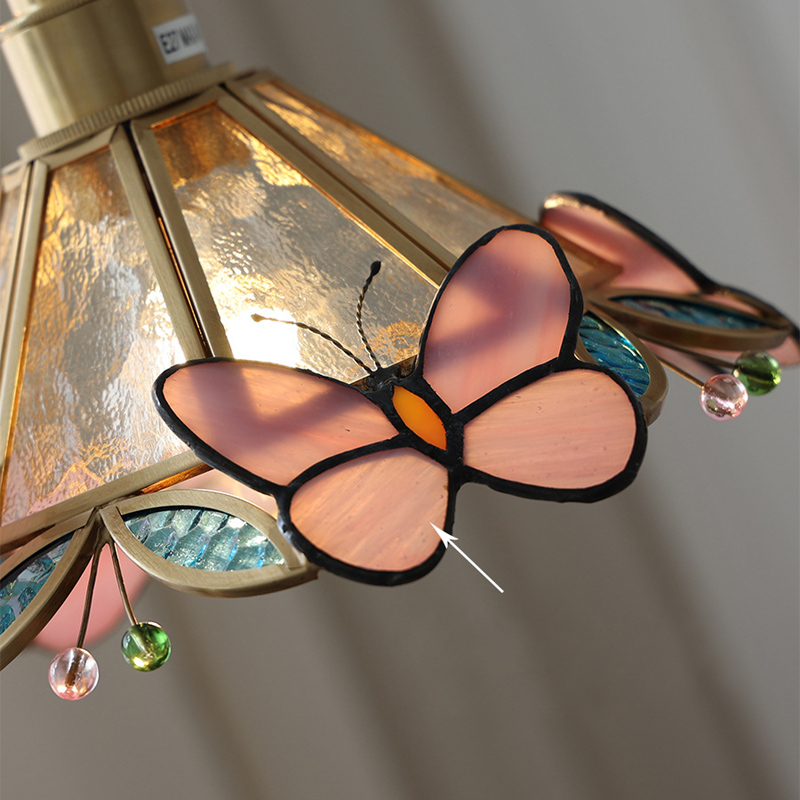 나비 유리 구리 모던 LED 펜던트 램프 옆 실내 장식 - Lighting Decor Bedroom 리뷰 및 가격