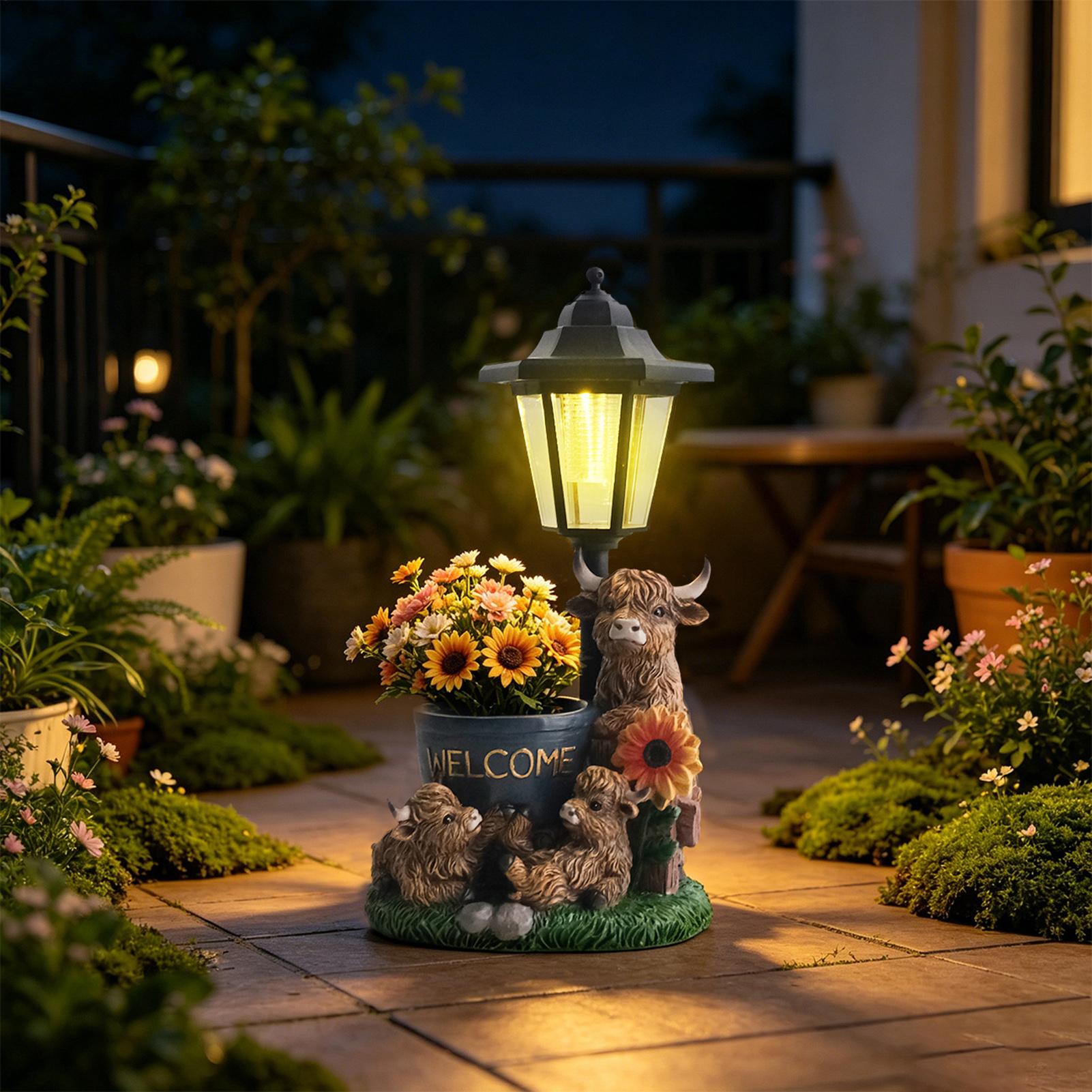태양광 정원 장식용 동물 조형물, 레진 소 조형물, 조 - Up Lighting Decor 리뷰 및 가격