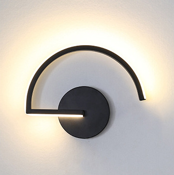 현대적인 북유럽 LED 벽등, 미니멀리스트 블랙 기하학 - Up Lighting Decor 리뷰 및 가격