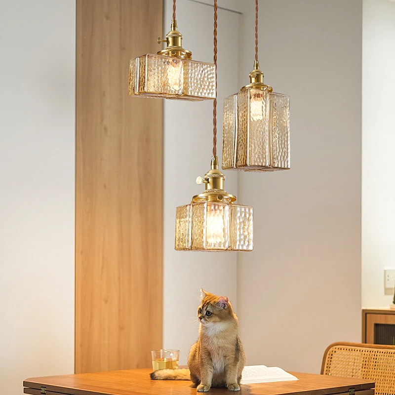 # 빈티지 황동 유리 펜던트 램프, 침실 식탁 샹들리에 - Up Lighting Decor 리뷰 및 가격