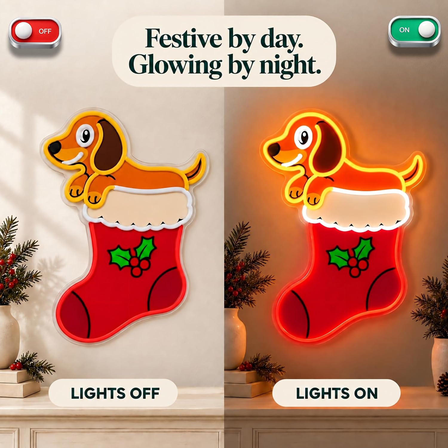 크리스마스 장식용 LED 네온사인, USB 전원 방식, - Lighting Christmas Decor 리뷰 및 가격