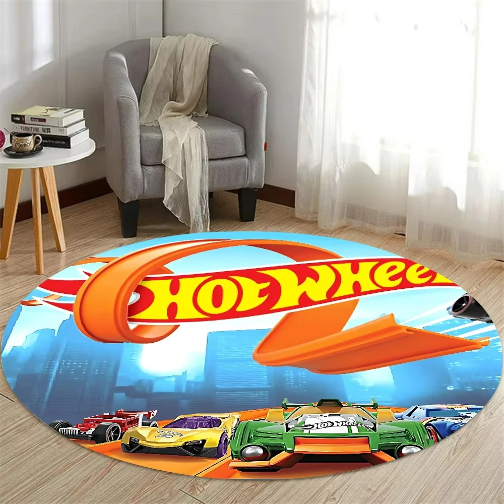 뜨거운 바퀴 자동차 HD 인쇄 라운드 깔개 거실 침실  - Lighting Mcqueen Bedroom Decor 리뷰 및 가격