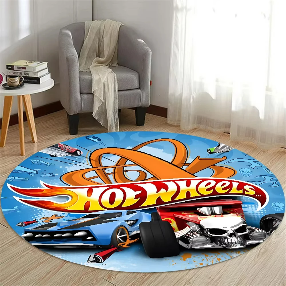 뜨거운 바퀴 자동차 HD 인쇄 라운드 깔개 거실 침실  - Lighting Mcqueen Bedroom Decor 리뷰 및 가격